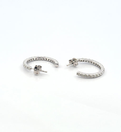 Boucles d'oreilles Boucles d’oreilles créole or blanc et diamants 58 Facettes