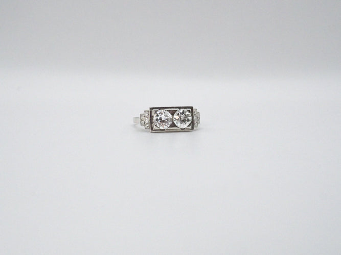 Bague 57 Bague Art Déco Platine Diamants 58 Facettes 4530