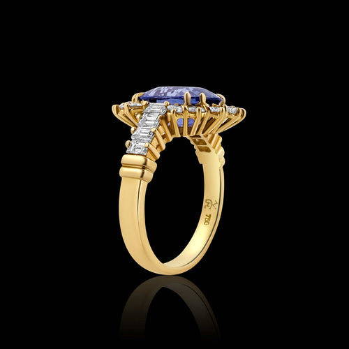 Bague Bague en saphir de Ceylan naturel non chauffé de 6 carats, datant des années 1970 58 Facettes F31