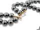 Collier collier double rangs perles hematites noires or jaune 18k & diamants 0.67ct 58 Facettes 272071