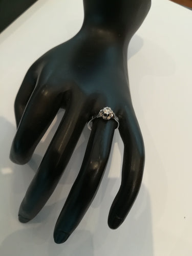 Bague 49 Bague Solitaire Ancien Diamant Or Blanc 58 Facettes