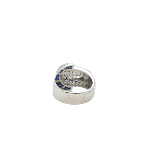 Bague 58 Art Déco - Bague platine - Diamants et Saphirs 58 Facettes 1.0000782/1
