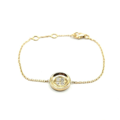 Bracelet Bracelet or jaune serti de diamants signé Ely Bela 58 Facettes