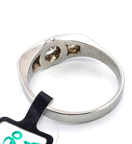 Anello in oro bianco con diamanti old mine 58 Facettes