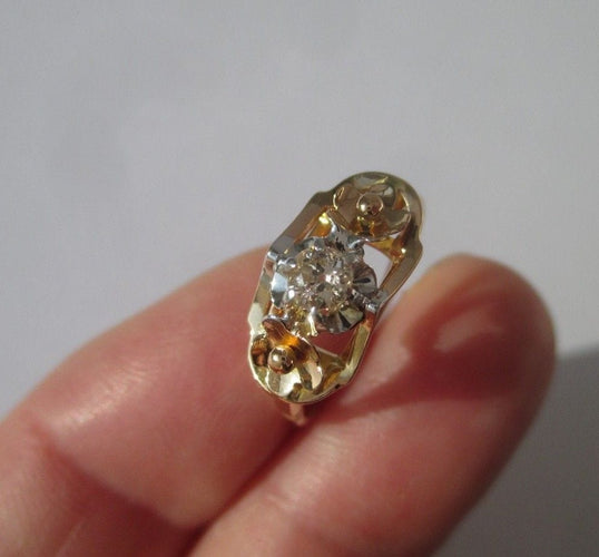 Bague 51 Bague Art Déco diamant or bicolore 58 Facettes