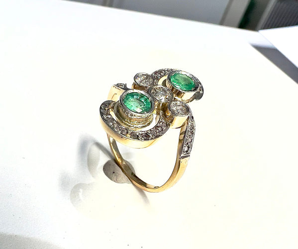 Bague Bague en or jaune, émeraude 58 Facettes Q748A(806)