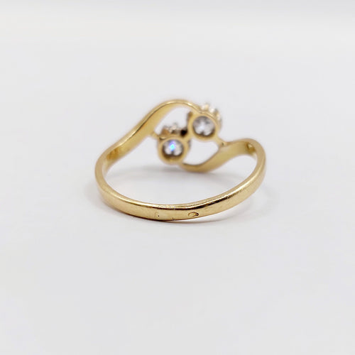 Bague 56 Bague toi et moi antique or 18k diamants et monture tourbillon (circa 1900) 58 Facettes A06310