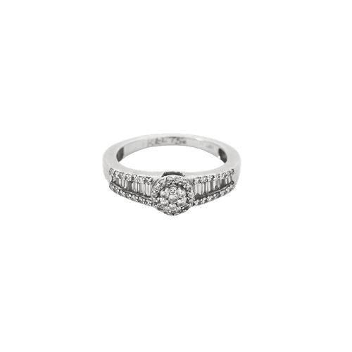 Bague 53 Bague or blanc et diamants 58 Facettes B250332