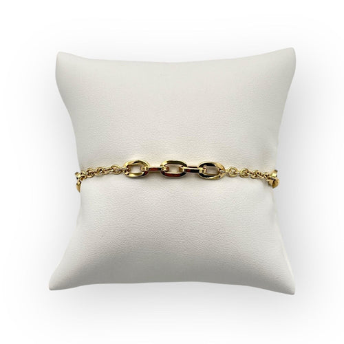 Bracelet Bracelet or jaune maille alternée 58 Facettes 149062014