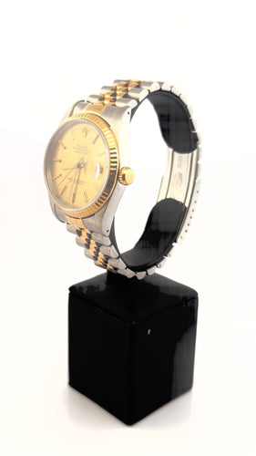 Montre Rolex vintage oyster perpetual date just en or et acier full set 58 Facettes