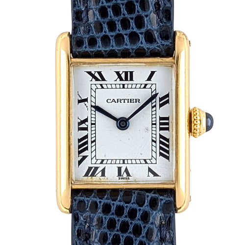 Montre Cartier Tank Louis Cartier Small Model 18k Gold Ref 03 58 Facettes