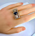 Ring 56 Tank style diamond and sapphire ring 58 Facettes AB289