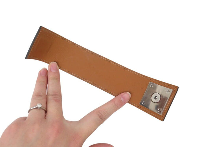 Bracelet bracelet HERMES creneau cuir graine bleu 17 cm blue 58 Facettes 268886