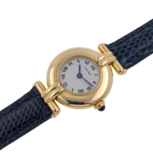 Montre Cartier Colisée 18k Gold also called Rivoli 8109 Circa 1985 Round 58 Facettes