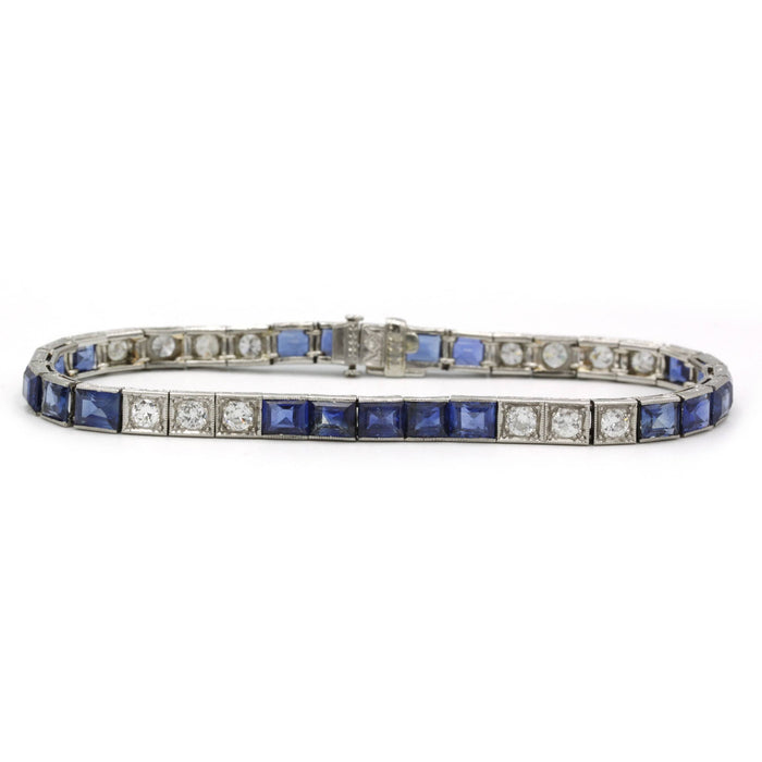 Bracelet Bracelet platine, saphirs, diamants 58 Facettes 240276R