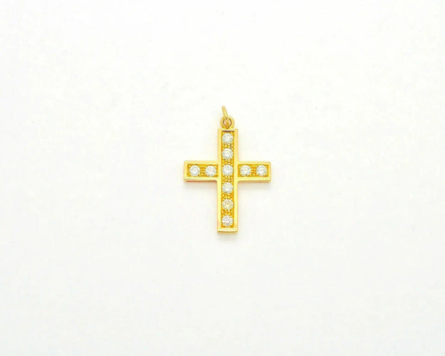 Pendentif Pendentif croix en or jaune et diamants 58 Facettes 10326