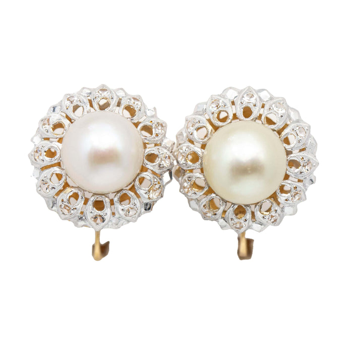 Boucles d'oreilles Boucles d'oreilles PLATIN avec perles et diamants 58 Facettes D361021JC
