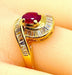 Bague 53 Bague or jaune, rubis et 38 diamants baguettes 58 Facettes AB419