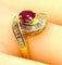 Bague Bague or jaune, rubis et 38 diamants baguettes 58 Facettes AB419