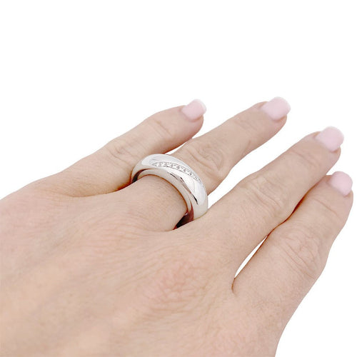 Bague 52 Bague Chaumet "Anneau" or blanc, diamants. 58 Facettes 33538