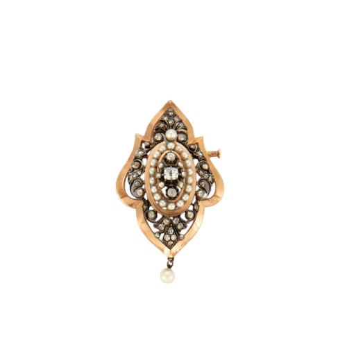 Broche Broche Napoléon III Diamants Perles 58 Facettes 1123552