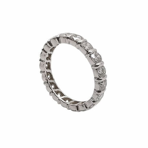 Bague 51 Alliance américaine or blanc & diamants 58 Facettes