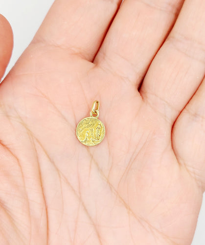 Petite Médaille religieuse vintage or jaune