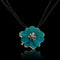 Pendentif Broche-Pendentif en or blanc, Turquoise « Rose » Iran, Diamants naturels 58 Facettes HG-200173