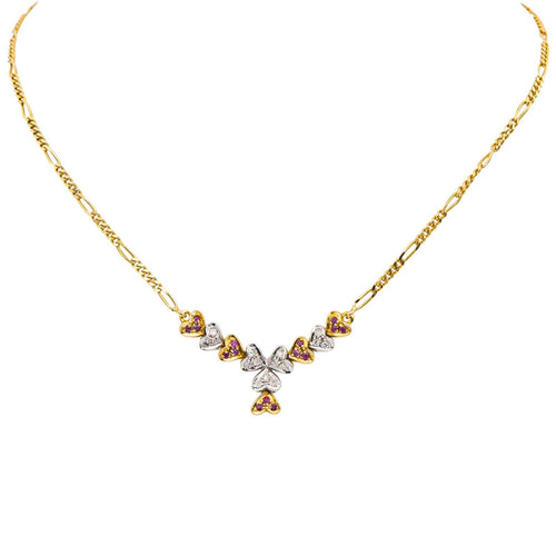 Collier  Or jaune, Or blanc Diamant, Rubis