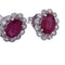 Boucles d'oreilles en or blanc avec rubis et diamants