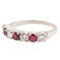 Bague demi alliance Or blanc Rubis, Diamant