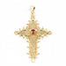 Boucles d'oreilles Pendentif croix en or jaune avec rubis 58 Facettes D362749JC