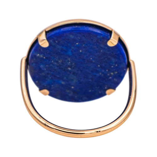 Bague 53 Ginette NY Bague Ever Lapis Disc Ring Or rose Lapis lazuli 58 Facettes 4970139RV