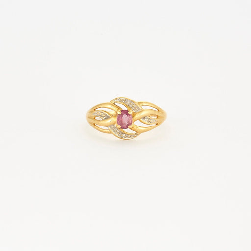 Bague Bague or jaune rubis diamant 58 Facettes LP650