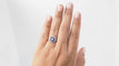 Bague 53.5 Bague hexagonale, saphirs calibrés et diamants 58 Facettes 32645