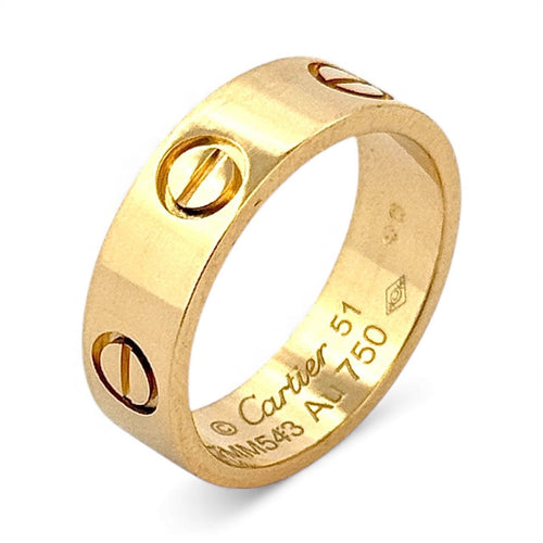 Bague 51 Alliance Love signée Cartier or jaune taille 51 58 Facettes