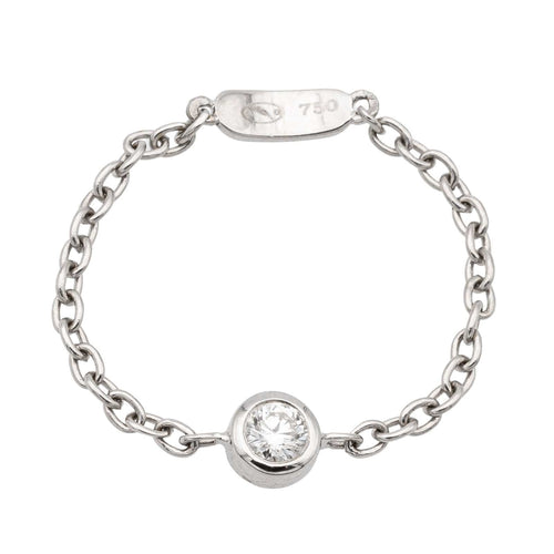 Bague 54 Bague Chaînette Or blanc Diamant 58 Facettes 578663RV