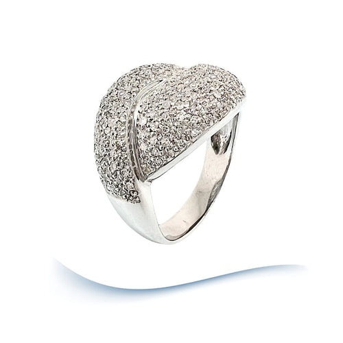 Bague 63.5 Bague or blanc, diamants total 2 carats 58 Facettes AA 1701