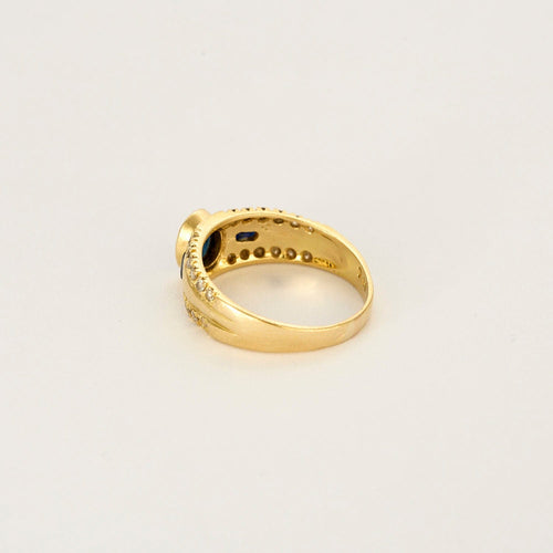 Bague 57 Bague Or jaune diamants saphirs 58 Facettes LP1294/13