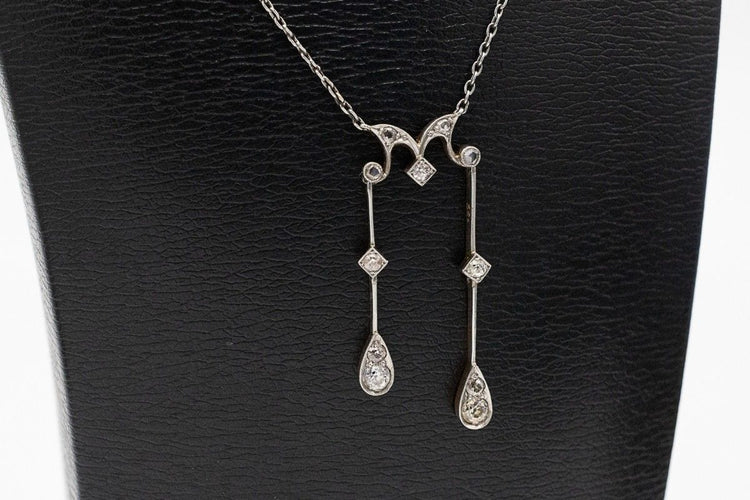 Collier Collier négligé en or, platine et diamants, fin du XIXe et XXe siècle 58 Facettes 11033