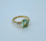 Bague 53 Bague or jaune saphir vert clair 58 Facettes