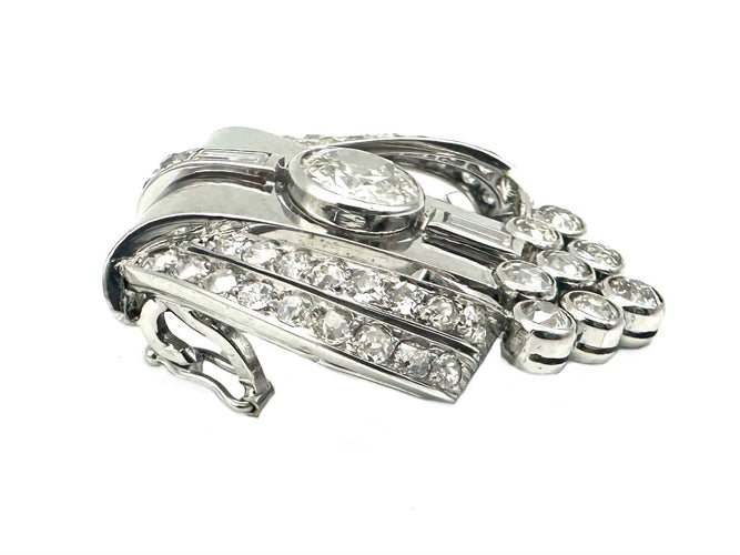 Pendentif Pendentif Art-Déco en platine et diamants 58 Facettes