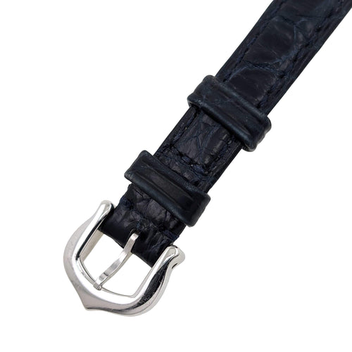 Montre Cartier RARE Cartier Mini Tank Americaine White Gold Bezel Factory Paved 47 diamonds Flinqué Guilloché Dial + 18k White Gold Buckle + Box 58 Facettes