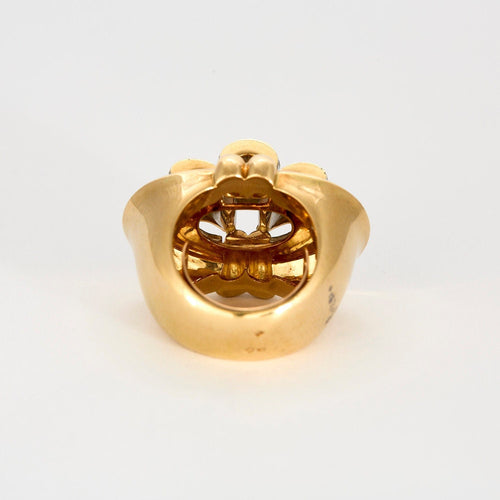 Bague 49 Bague retro or jaune, platine et diamants 58 Facettes