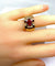 Bague Bague en or jaune 18 carats et platine sertie d’une pierre rouge , vers 1940 58 Facettes AB392