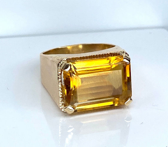 Bague 56 Bague en or jaune, topaze jaune 58 Facettes AB612