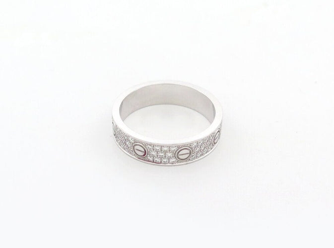 Bague 53 bague CARTIER love full pave pm diamants 0.31 ct 53 or blanc 18k 58 Facettes 265187