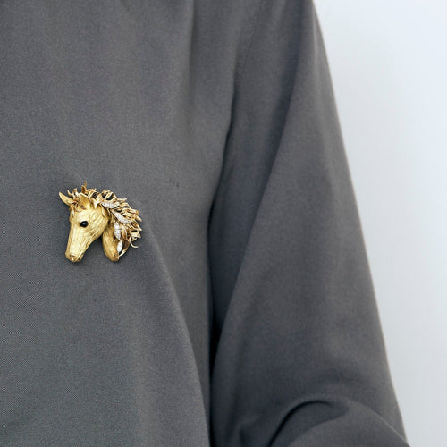 Broche Broche en forme de cheval en or jaune 58 Facettes MAR07422