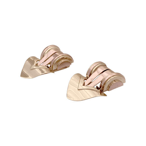 Clips vintage Tiffany & Co., or jaune, or rose. 58 Facettes 34597