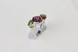 Bague 52 Bague Trilogie citrine péridot tourmaline 58 Facettes